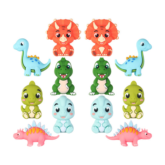 Silicone 3D Focal Beads Dinosaur Collection Sculpted Limbs 20pcs