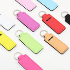 Neoprene Sublimation Lip Balm Chapstick Holder Keychain Solid Color