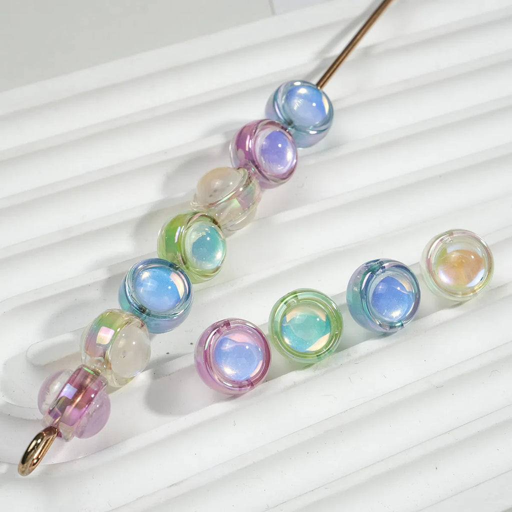 Transparent Round Acrylic Beads 11mm Double-Sided Zirconia 50pcs 3