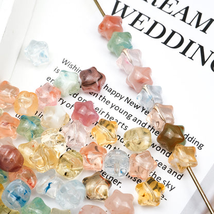 Vintage Transparent Star Acrylic Beads 12mm Imitation Agate 100pcs 4