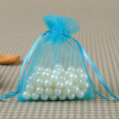 Organza Drawstring Bags Rectangular 30x40cm Solid Colors 100pcs 14