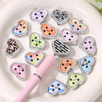 Heart Pattern Acrylic Buttons Beads Sweet 23mm 10pcs 2