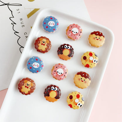Cute 16mm Acrylic Double-Sided Printed Cookie Round Beads 20pcs 5