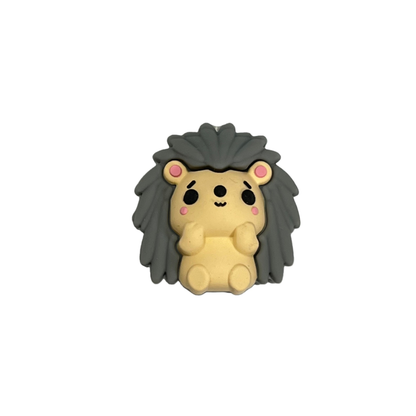 Silicone 3D Focal Beads Hedgehog Front Facing 20pcs 5
