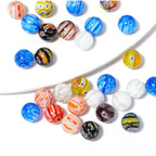 Millefiori Round Glass Beads 12mm Marble Texture Mixed Colors 10pcs