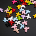 Baking Painted Faceted Butterfly Acrylic Beads 10mm Glossy Rainbow 50pcs 2