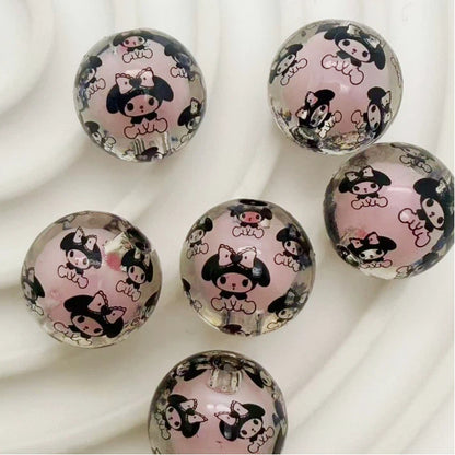 16mm Cute Cartoon Character Acrylic Sago Beads 50pcs 6
