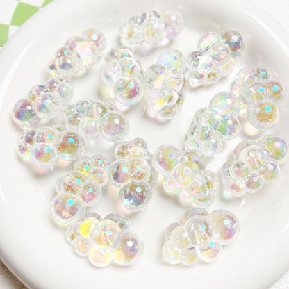 UV Finish Cloud Acrylic Beads 22x32mm Transparent Pastel 10pcs 11