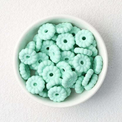50pcs 12mm 15mm Disc Silicone Beads Solid Colors Smooth Matte