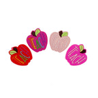 Silicone Focal Beads Apple TEACH Lettered Front Facing 20pcs