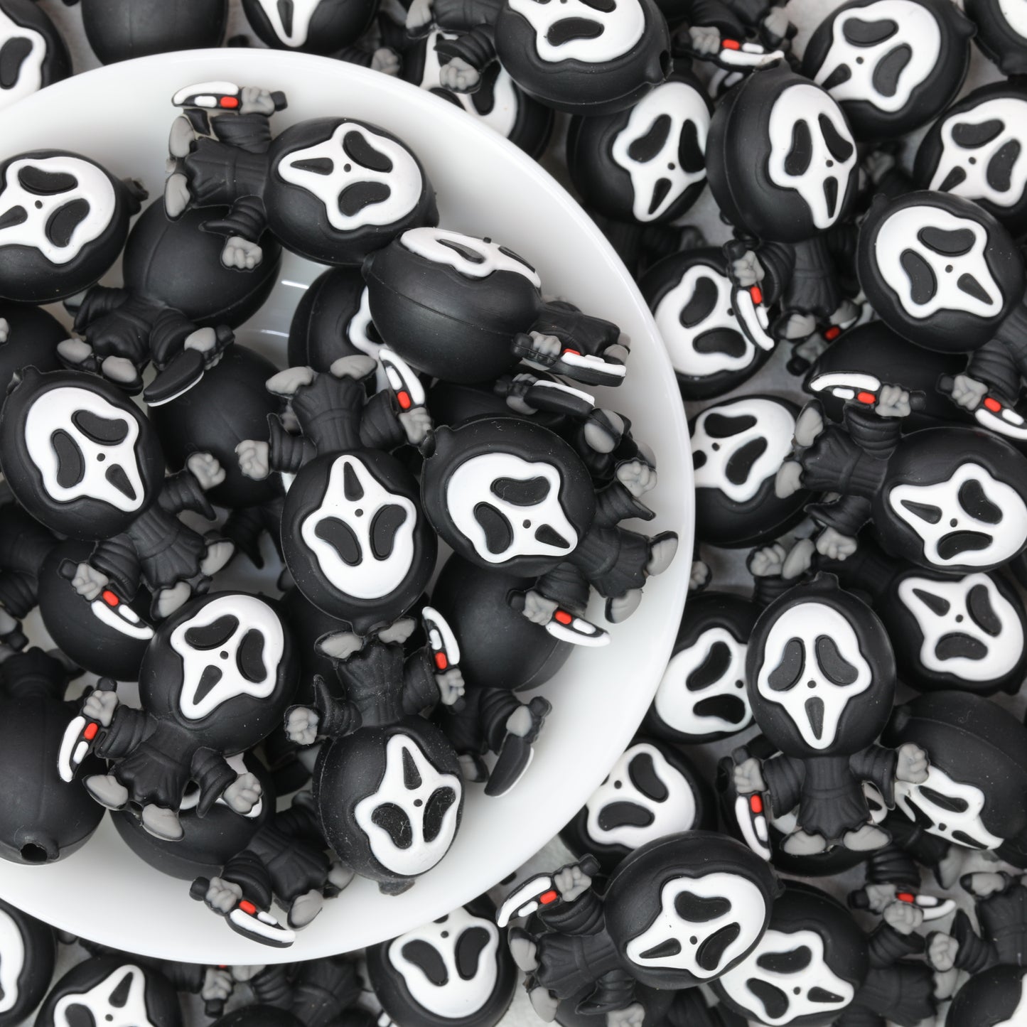 Silicone 3D Focal Beads Ghostface Front View Knife Accessory
