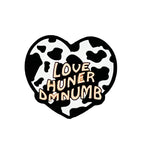 Silicone Focal Beads Heart Love Huner Dmnumb Black and White Cow Print 20pcs