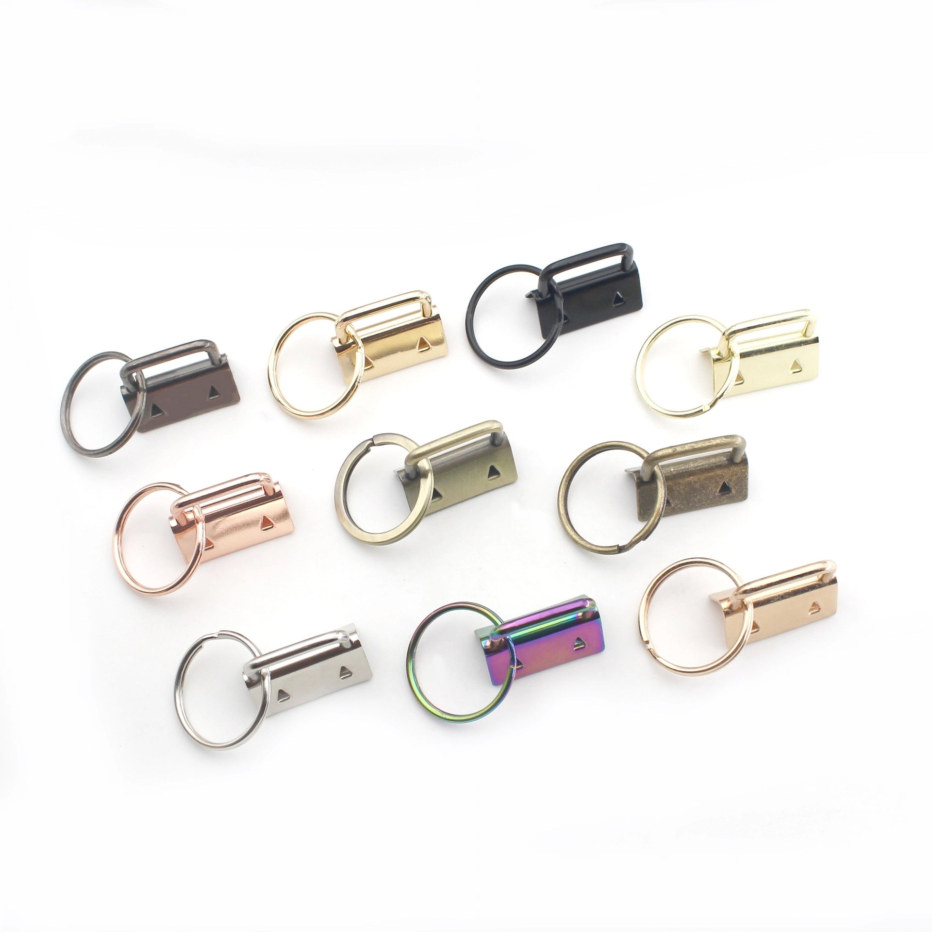 Iron Fob Keychain Clamps 25mm Various Finish Colors 10pcs 5