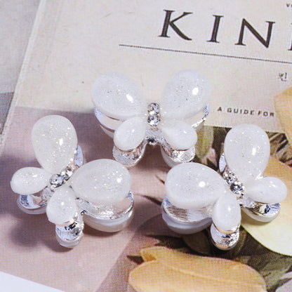3D Glitter Butterfly Alloy Beads 16mm 2pcs 6