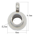 Stainless Steel Round Crimp Metal Beads 6.5-13mm Large Hole 20pcs 8