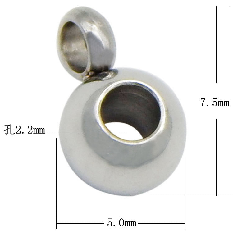 Stainless Steel Round Crimp Metal Beads 6.5-13mm Large Hole 20pcs 7