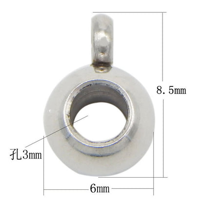 Stainless Steel Round Crimp Metal Beads 6.5-13mm Large Hole 20pcs 3