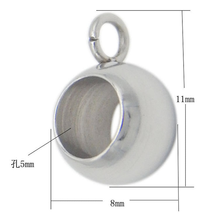 Stainless Steel Round Crimp Metal Beads 6.5-13mm Large Hole 20pcs 11