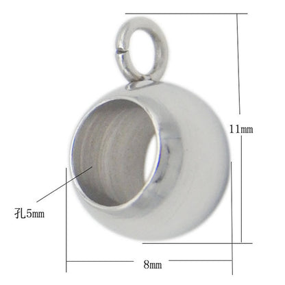 Stainless Steel Round Crimp Metal Beads 6.5-13mm Large Hole 20pcs 11