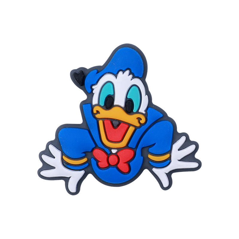 Silicone Focal Beads Donald Duck Wearing Red Bow 20pcs
