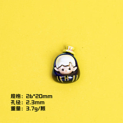 Plating POP BEAN Lucky Star Series Resin Beads Whimsical Characters 10pcs 15