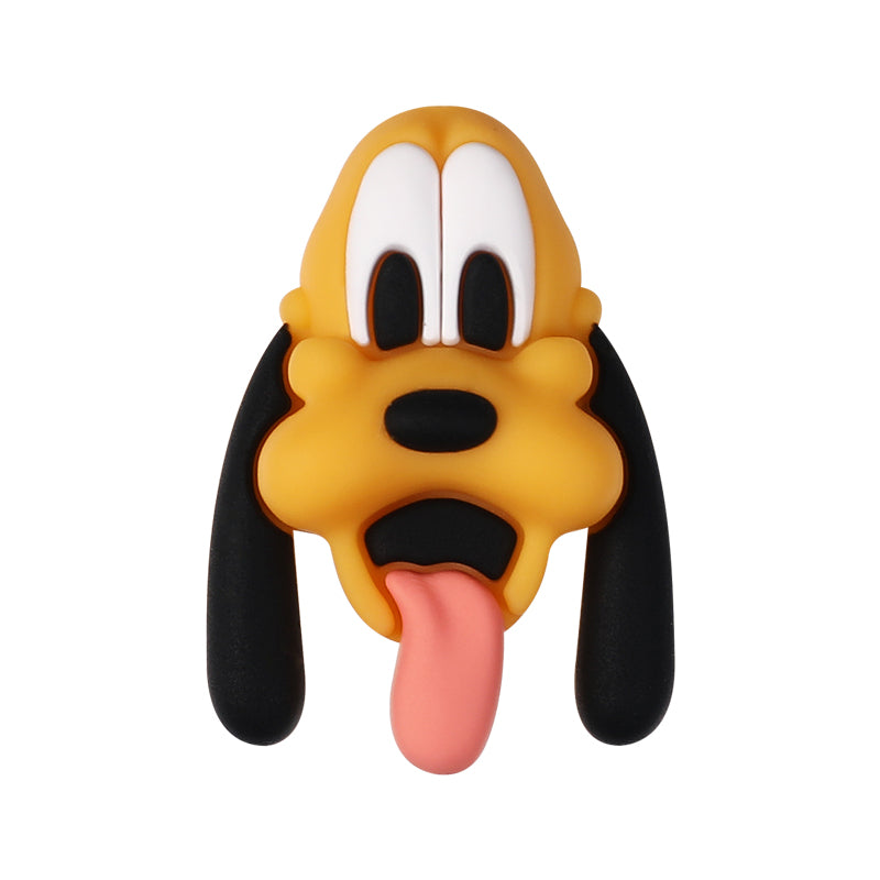 Silicone 3D Focal Beads Disney Pluto Goofy Head Green Hat Smiling Face 20Pcs 10