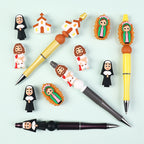 Silicone 3D Focal Beads Jesus Church Nun Virgin Mary Holding Lamb 20pcs 6