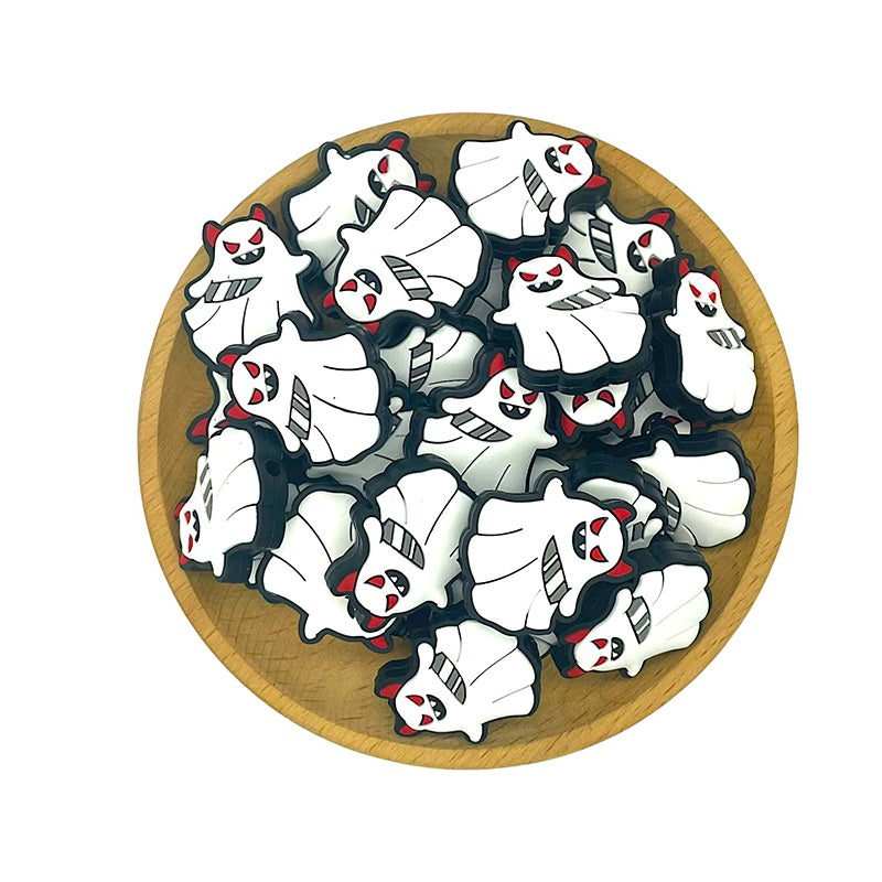 Silicone Focal Beads Halloween Knife Ghost Red Horns Sharp Teeth 20pcs 2