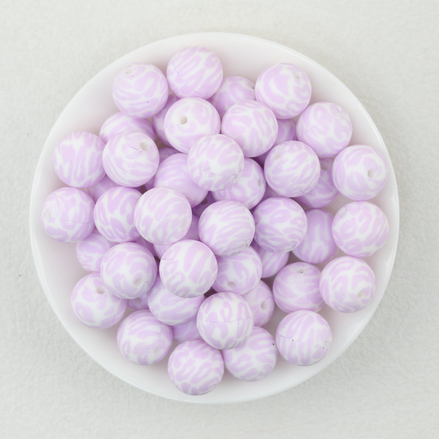 15mm Leopard Print Pattern Silicone Round Beads 50pcs 5