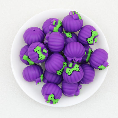 3D Halloween Bow Pumpkin Silicone Focal Beads 20 pcs 5