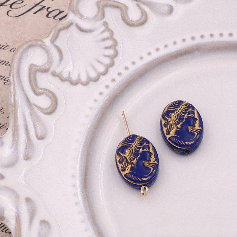 Gilded Beauty Avatar Acrylic Beads 18mm Artistic Vintage 30pcs 16
