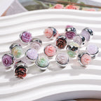 Plating Rose Acrylic Beads 12mm Double Sided Glitter Powder 50pcs 3