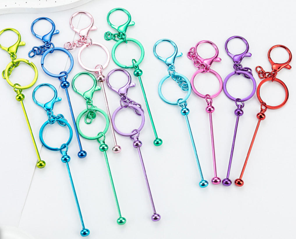 Beadable UV Plating DIY Metal Keychain