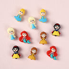 Silicone 3D Focal Beads Princess Smiling Face Colorful Design 5