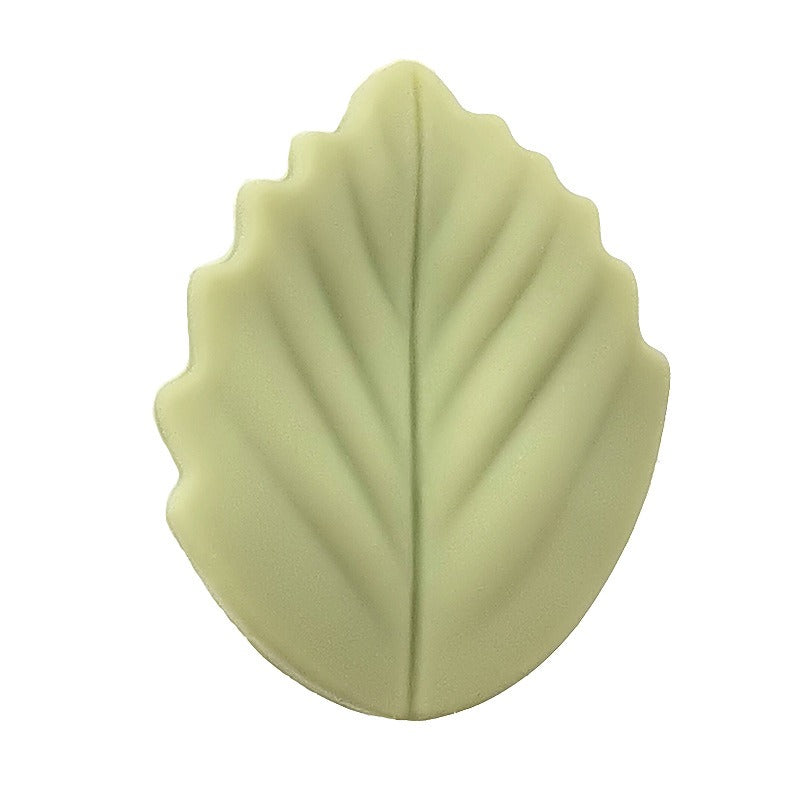 Colorful Leaf Silicone Beads Solid Color Matte Finish 20pcs 12