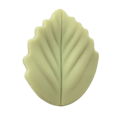 Colorful Leaf Silicone Beads Solid Color Matte Finish 20pcs 12