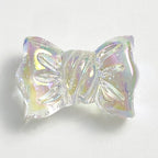 Transparent Bow Knot Acrylic Beads 14x26mm Iridescent 50pcs 6