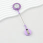 Beadable Retractable Badge Reel Watch Glow In The Dark Silicone Case Easy Pull Buckle - candy purple