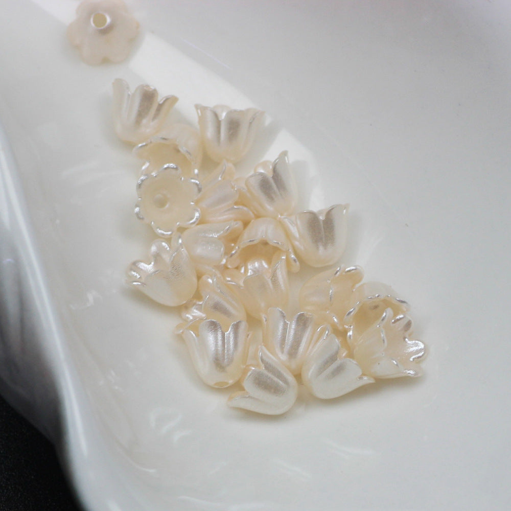 Pearl Small Bell Orchid Acrylic Beads 8*7mm Colored 100pcs 7