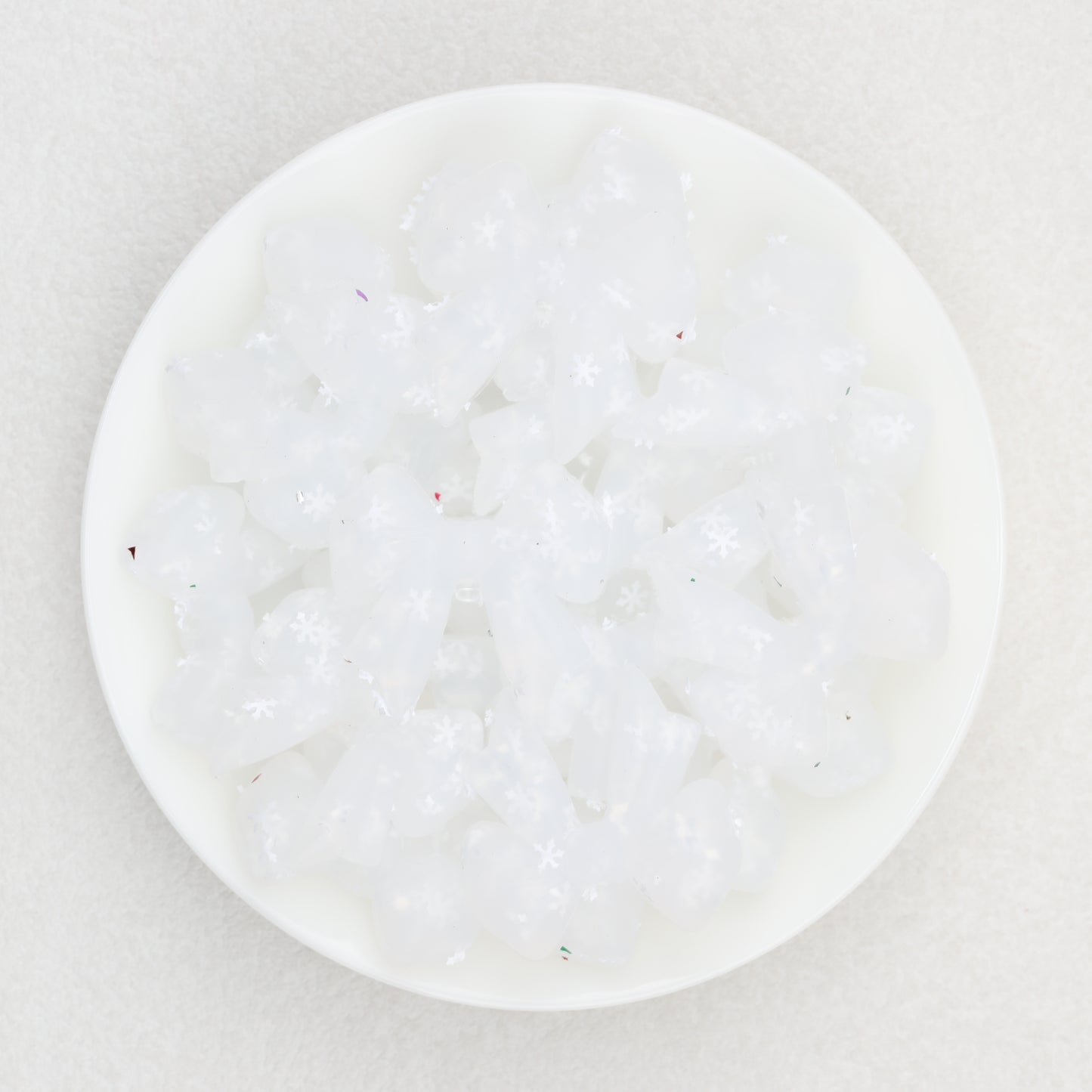 Sparkling Bow Shaped Silicone Focal Beads Glitter Effect 20pcs 6