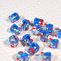 Painted Heart Pattern Cylindrical Glass Beads 11x13mm Hand Painted 10pcs 3