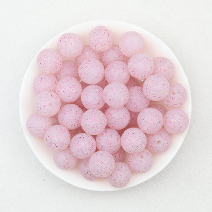 15mm Glitter Silicone Round Beads with 2.5mm Hole 50pcs 3