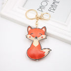 Leather Fox Keychain Cartoon Animal Design Compact Charm 2