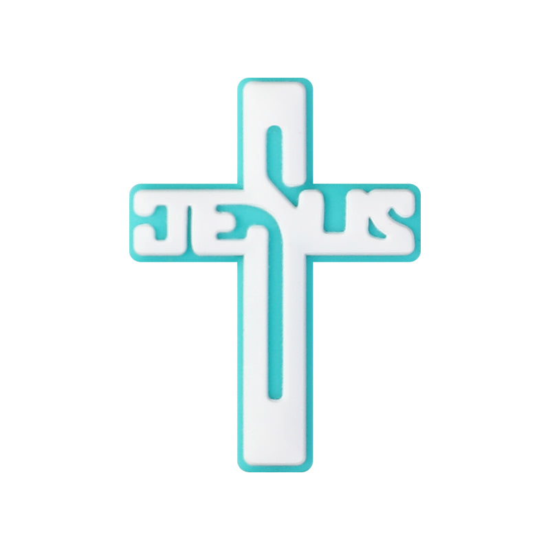 Silicone Focal Beads Bible Cross Leopard Print and Birthday of Jesus 20pcs 13