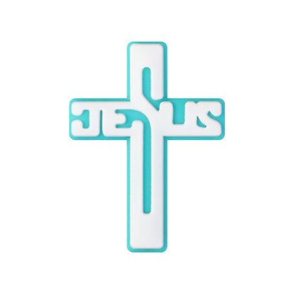 Silicone Focal Beads Bible Cross Leopard Print and Birthday of Jesus 20pcs 13