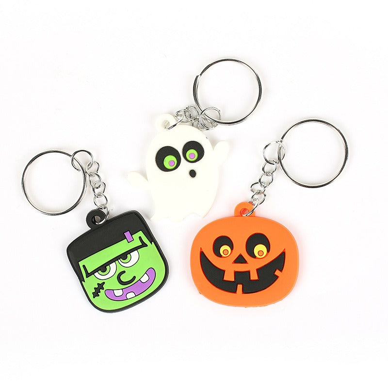Silicone Halloween Pumpkin Ghost Bat Keychain PVC Vibrant Design 2