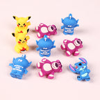 Silicone 3D Focal Beads Pikachu Stitch Purple Bear Text 20pcs