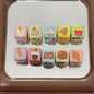 Square Acrylic Beads 14mm Tasty Snack Printed Pastel Colors 10pcs