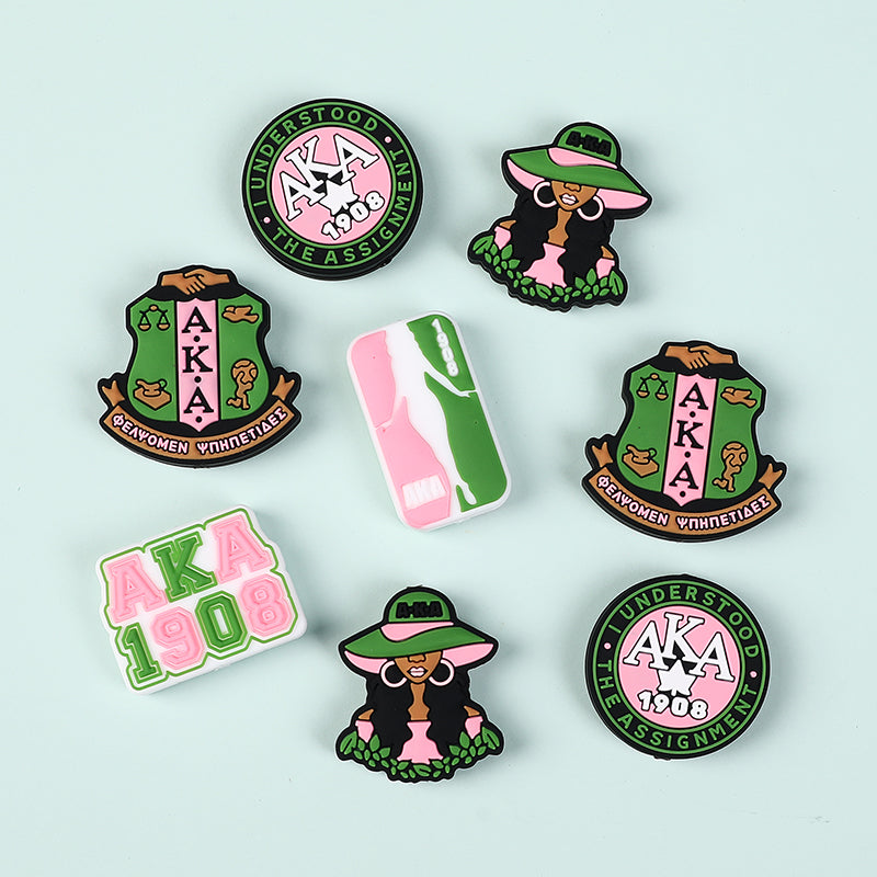 Silicone Focal Beads AKA Women Badge Layered AKA Emblems 20Pcs 4