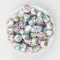 15mm Printed Cartoon Pattern Silicone Round Beads 50pcs - Owl